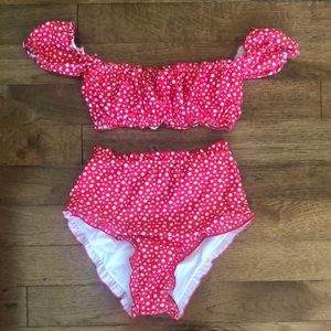 SHEIN ditsy floral high-waisted bikini set
